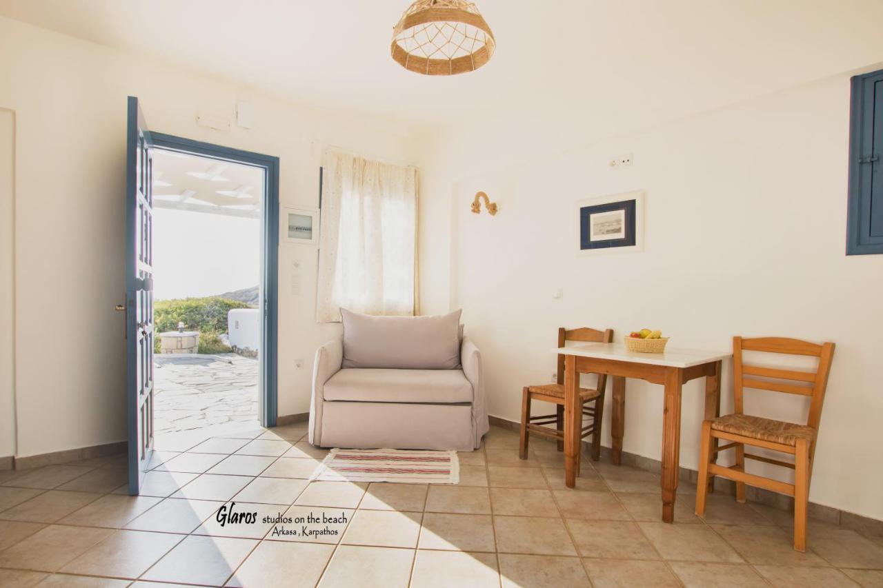 Glaros Luxury Studio On The Beach Apartment Arkasa Exterior photo