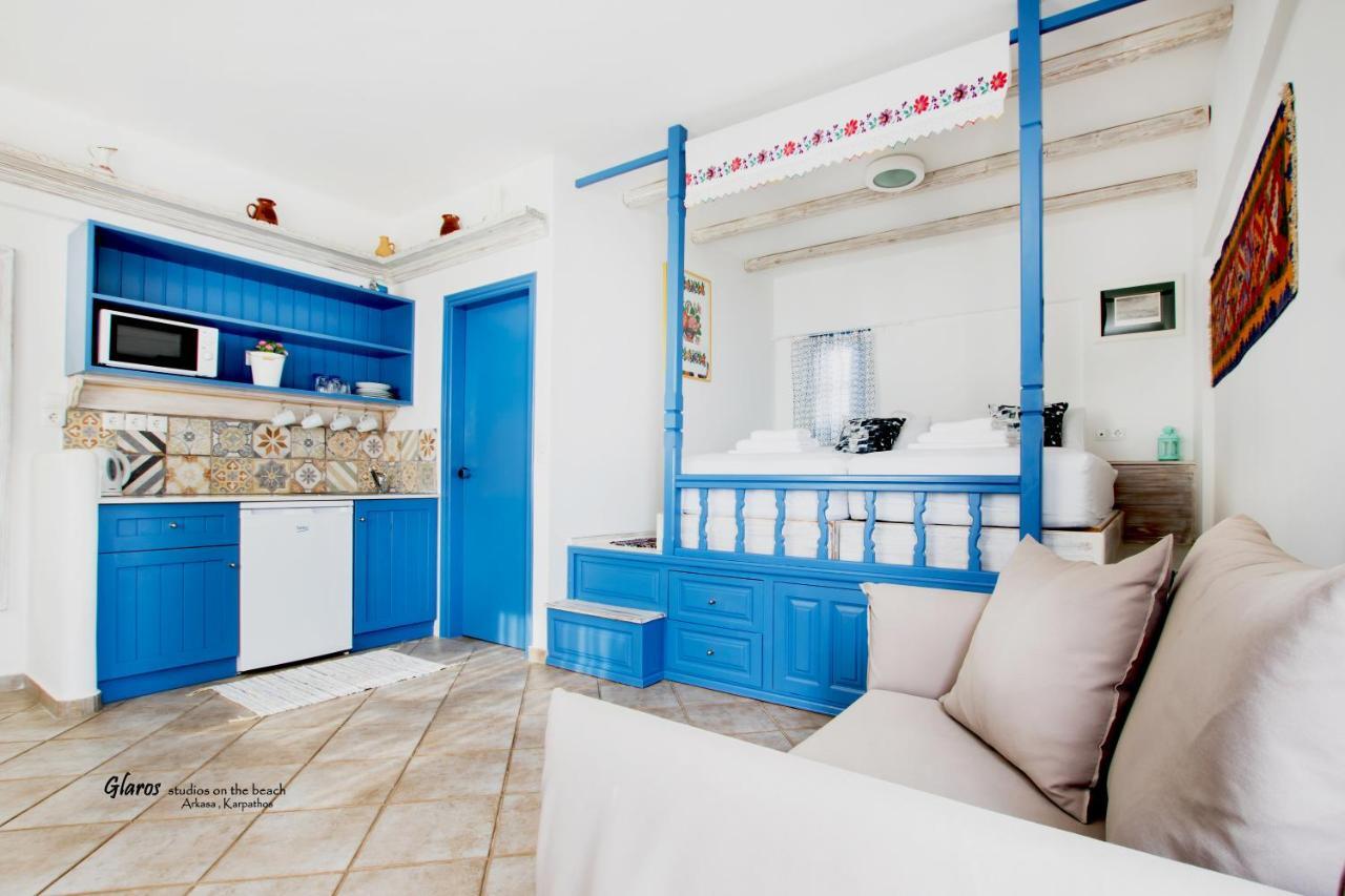 Glaros Luxury Studio On The Beach Apartment Arkasa Exterior photo