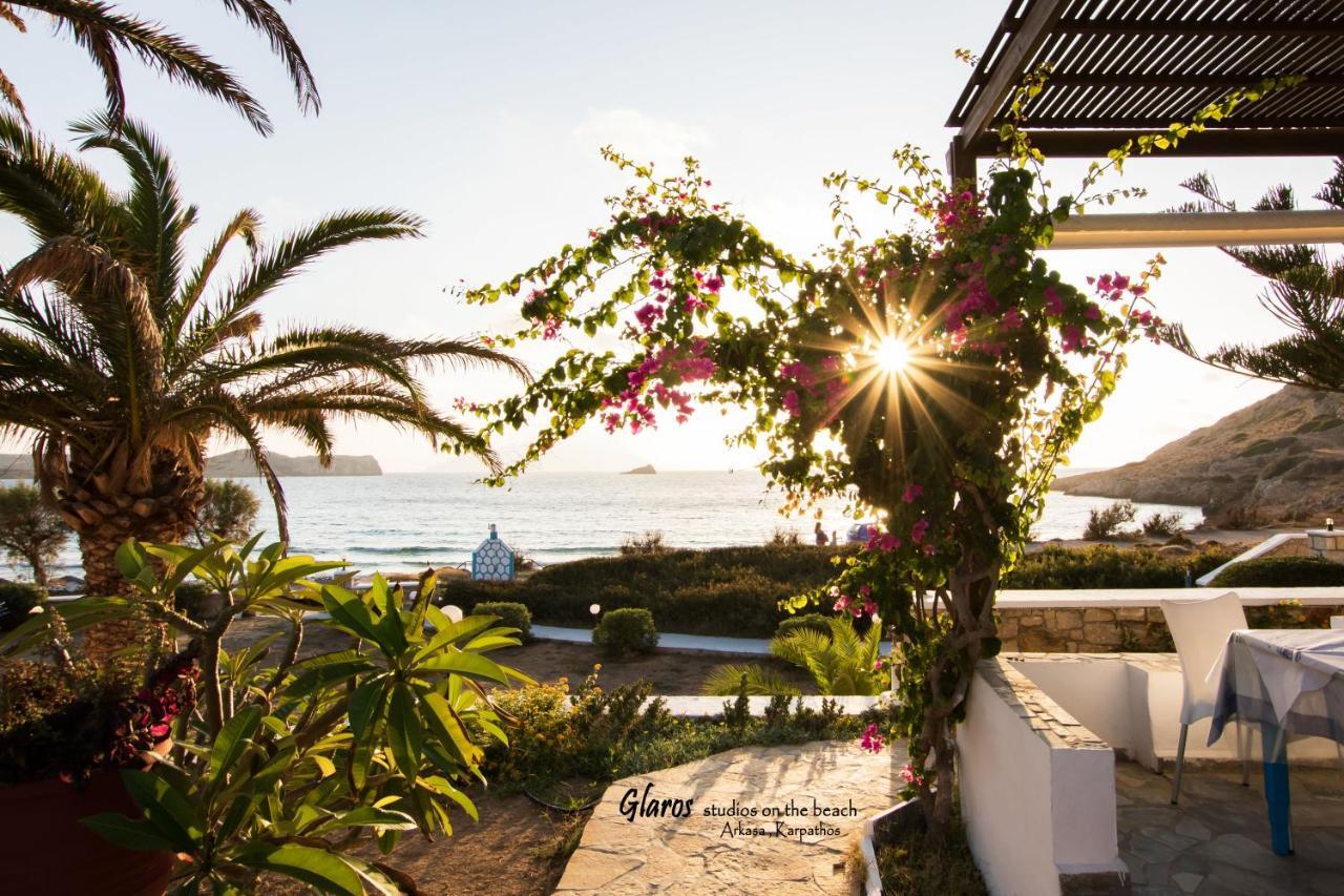 Glaros Luxury Studio On The Beach Apartment Arkasa Exterior photo